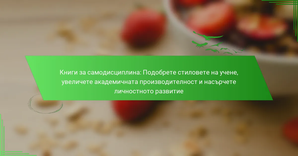 Книги за самодисциплина: Подобрете стиловете на учене, увеличете академичната производителност и насърчете личностното развитие