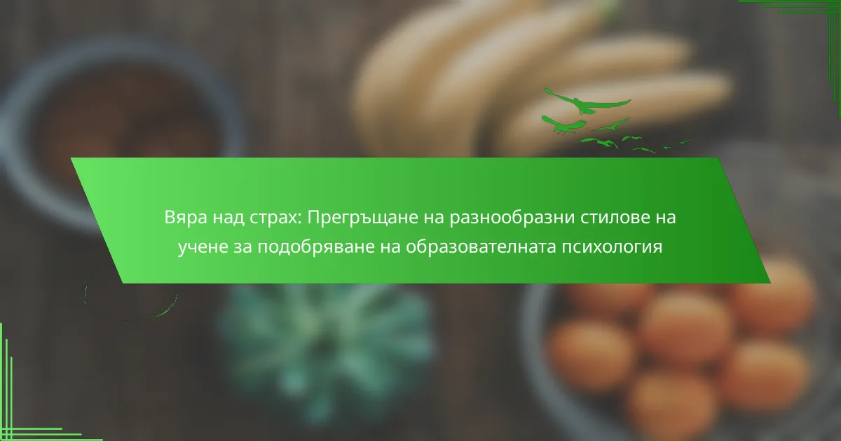Вяра над страх: Прегръщане на разнообразни стилове на учене за подобряване на образователната психология
