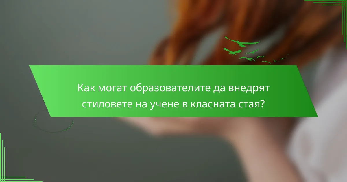 Как могат образователите да внедрят стиловете на учене в класната стая?