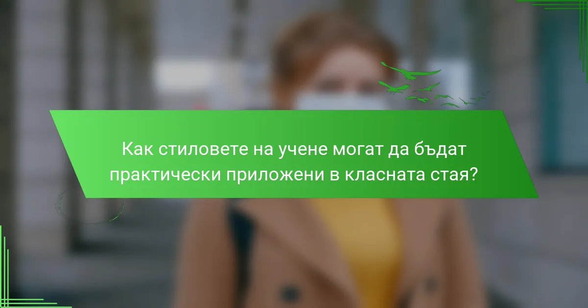 Как стиловете на учене могат да бъдат практически приложени в класната стая?