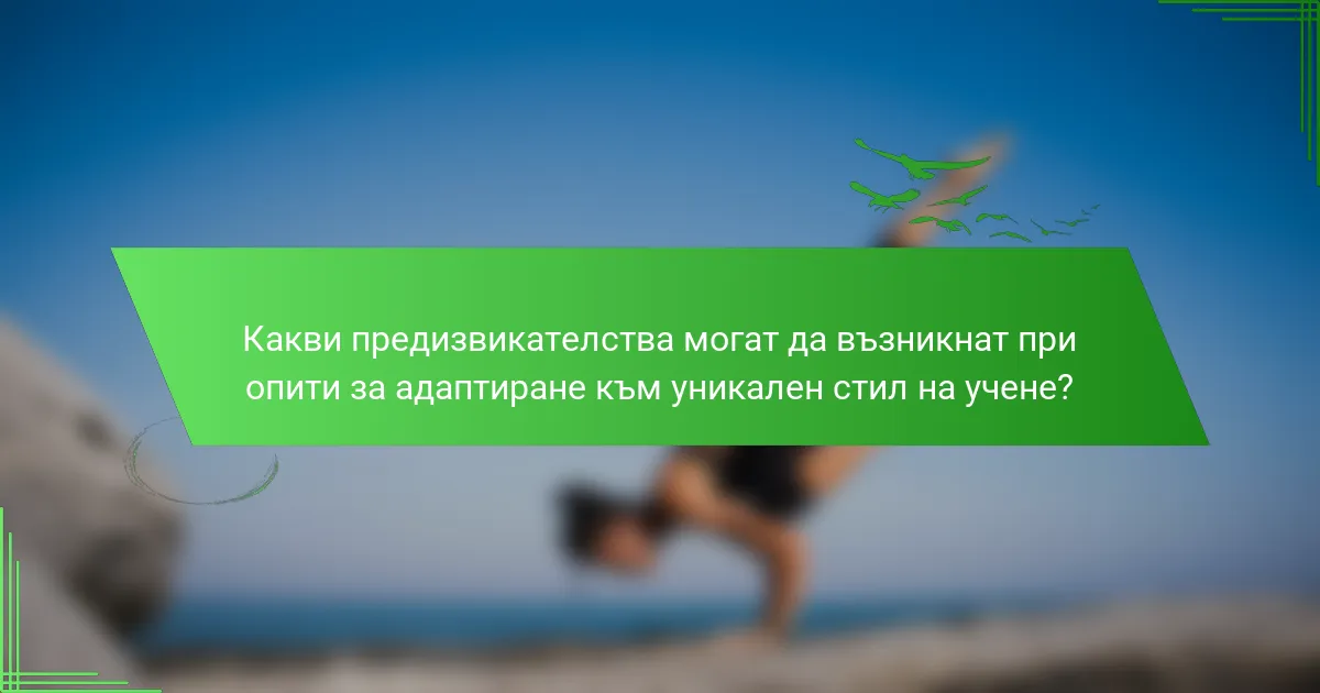 Какви предизвикателства могат да възникнат при опити за адаптиране към уникален стил на учене?