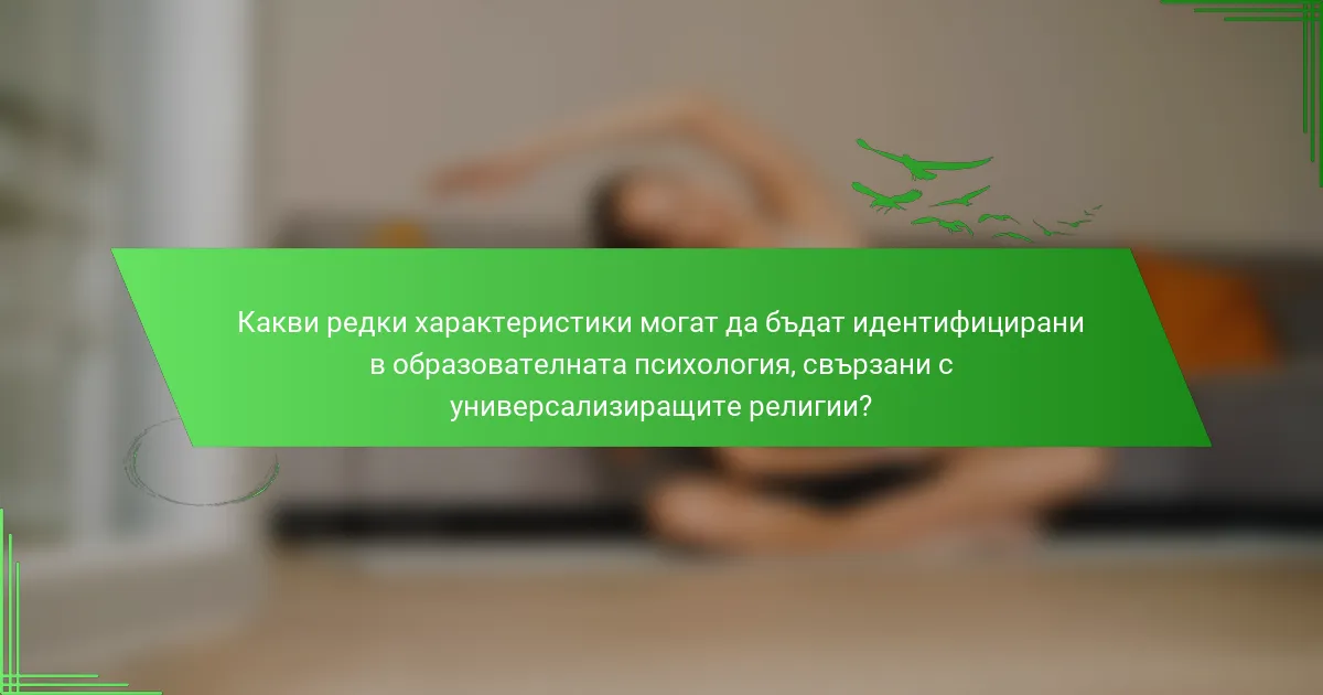 Какви редки характеристики могат да бъдат идентифицирани в образователната психология, свързани с универсализиращите религии?