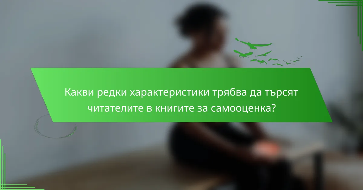 Какви редки характеристики трябва да търсят читателите в книгите за самооценка?
