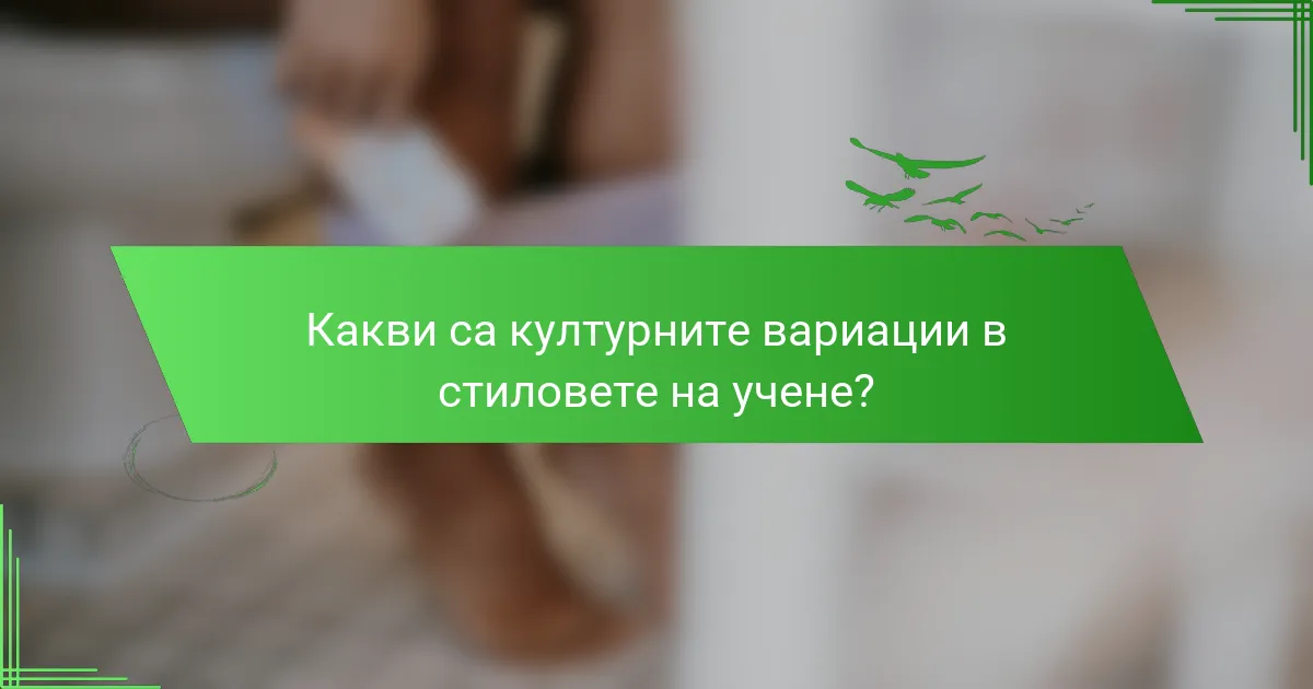 Какви са културните вариации в стиловете на учене?
