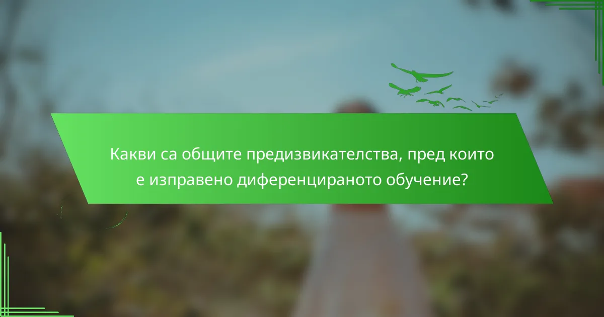 Какви са общите предизвикателства, пред които е изправено диференцираното обучение?