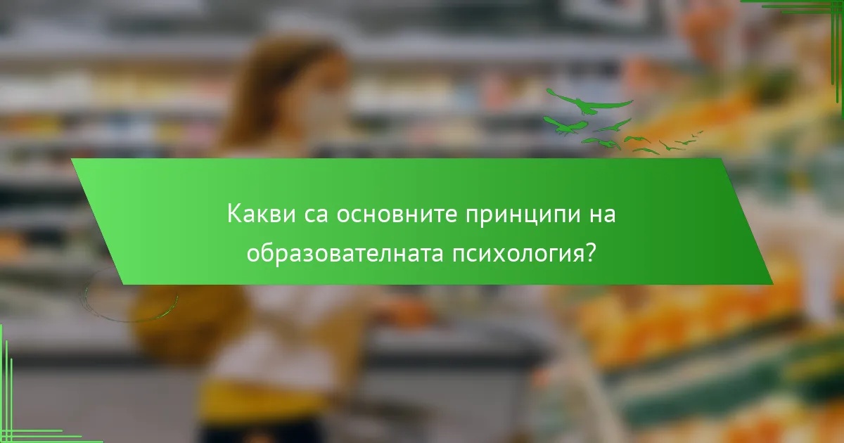 Какви са основните принципи на образователната психология?