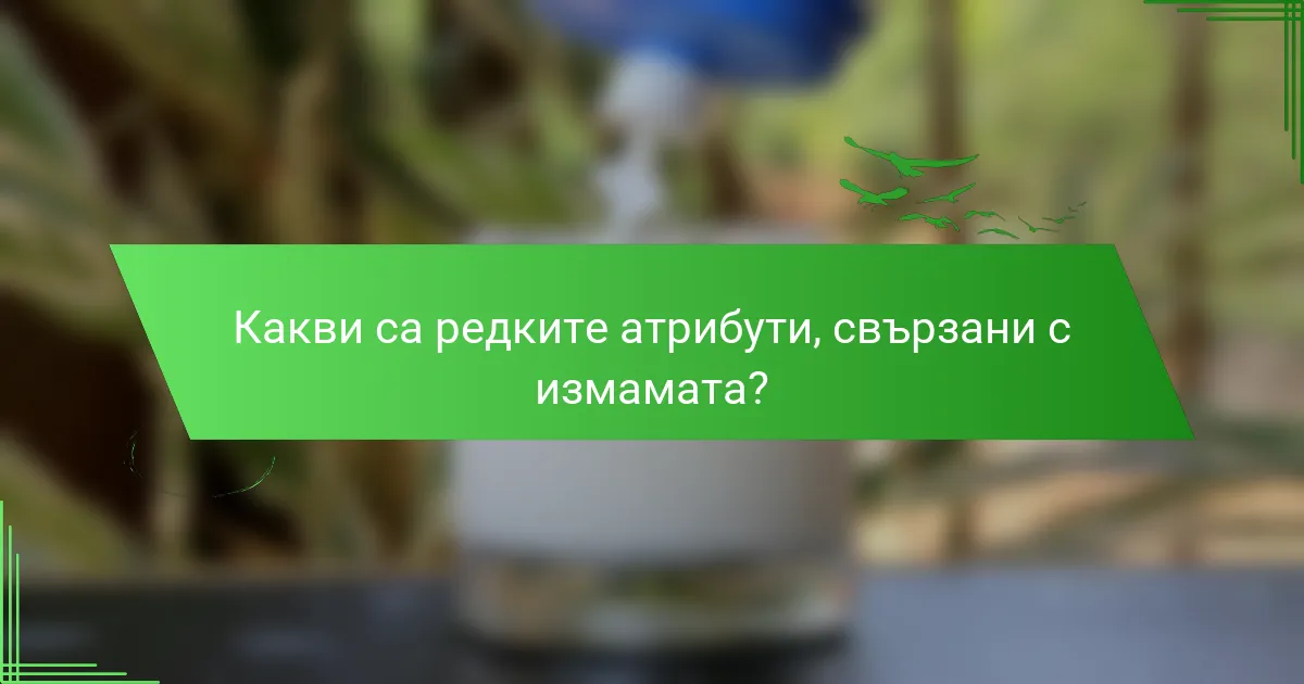 Какви са редките атрибути, свързани с измамата?