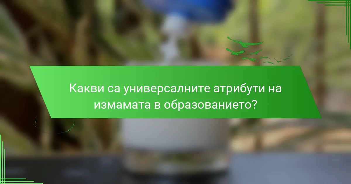 Какви са универсалните атрибути на измамата в образованието?