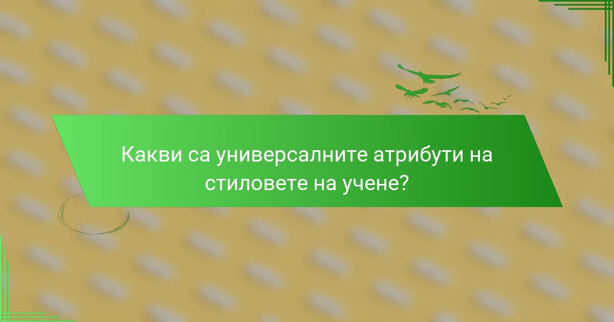 Какви са универсалните атрибути на стиловете на учене?