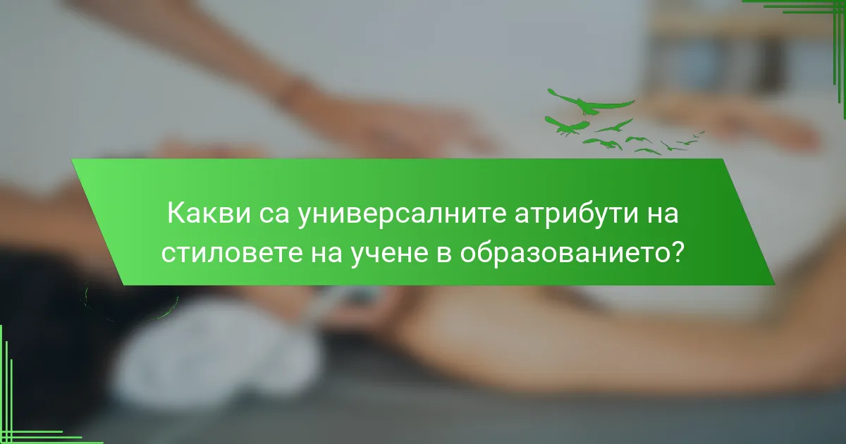Какви са универсалните атрибути на стиловете на учене в образованието?