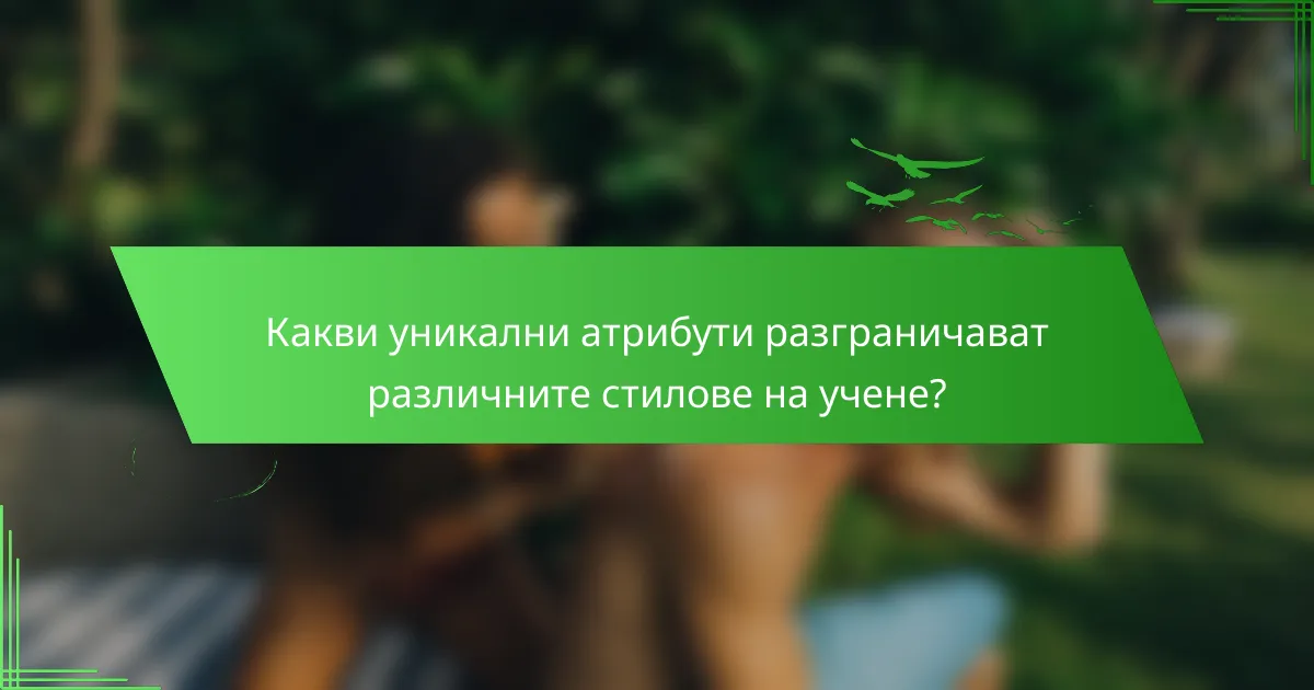 Какви уникални атрибути разграничават различните стилове на учене?