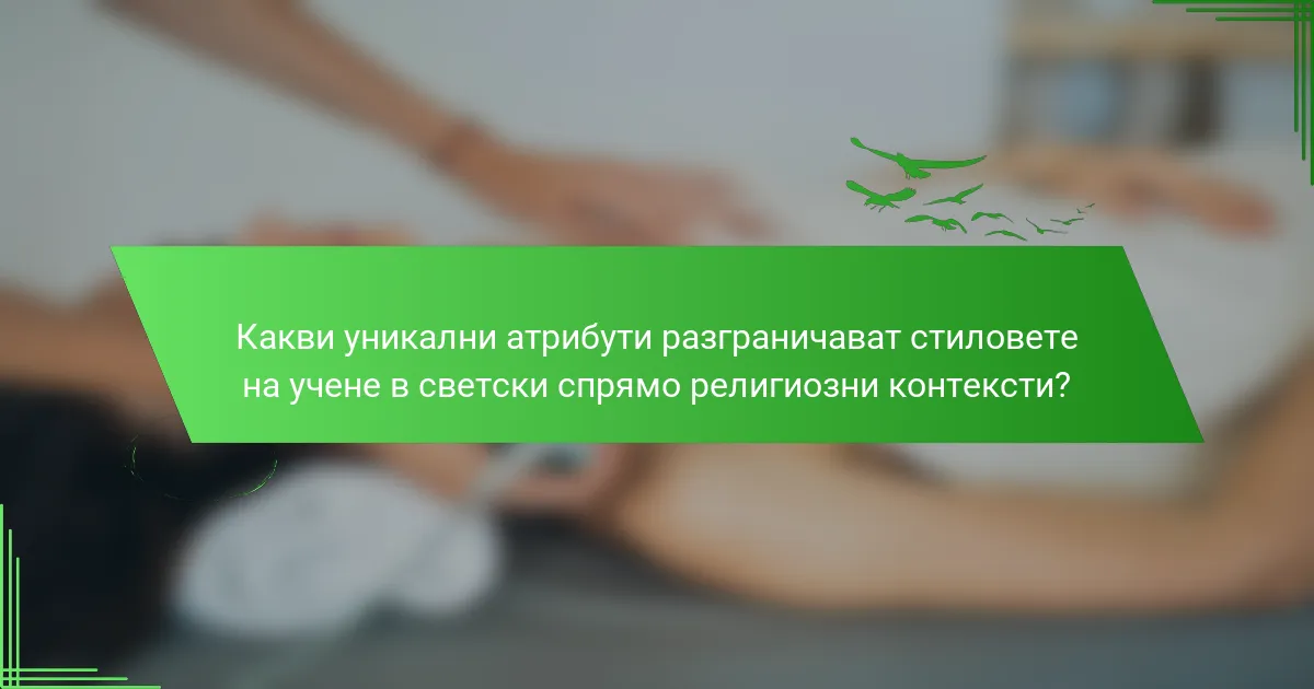 Какви уникални атрибути разграничават стиловете на учене в светски спрямо религиозни контексти?
