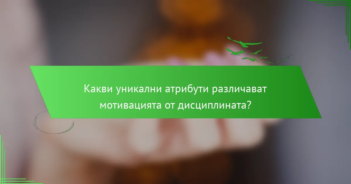 Какви уникални атрибути различават мотивацията от дисциплината?