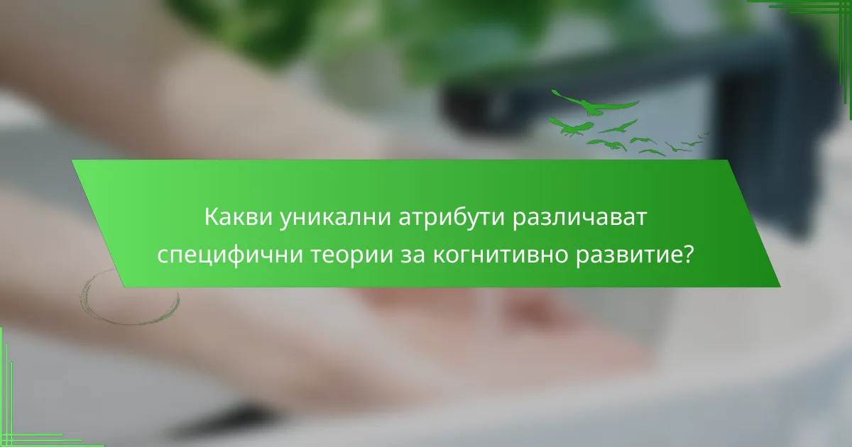 Какви уникални атрибути различават специфични теории за когнитивно развитие?