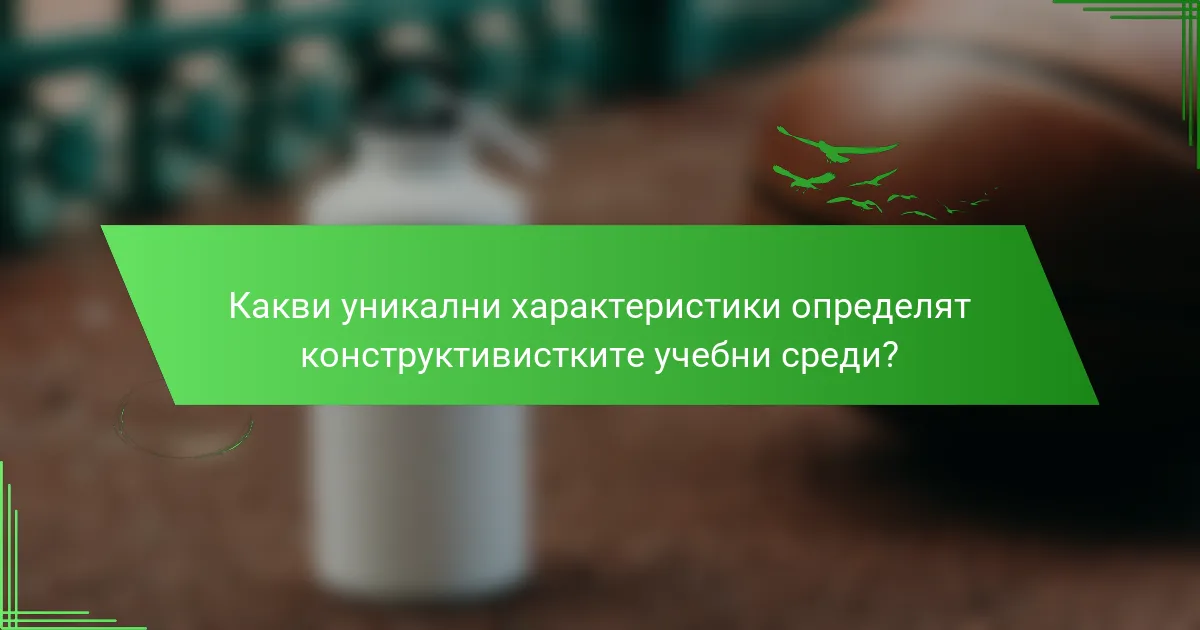 Какви уникални характеристики определят конструктивистките учебни среди?