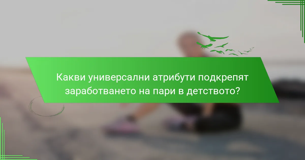 Какви универсални атрибути подкрепят заработването на пари в детството?