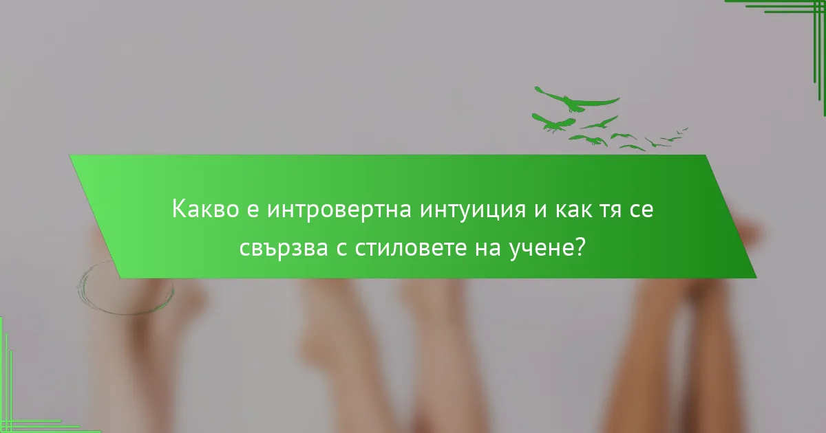 Какво е интровертна интуиция и как тя се свързва с стиловете на учене?