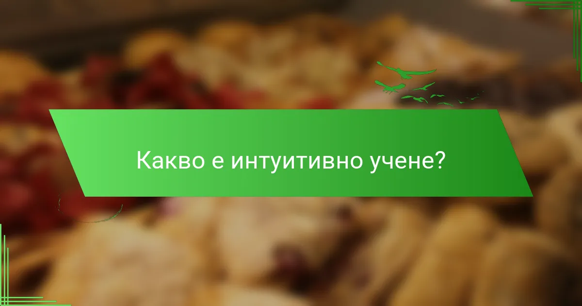 Какво е интуитивно учене?