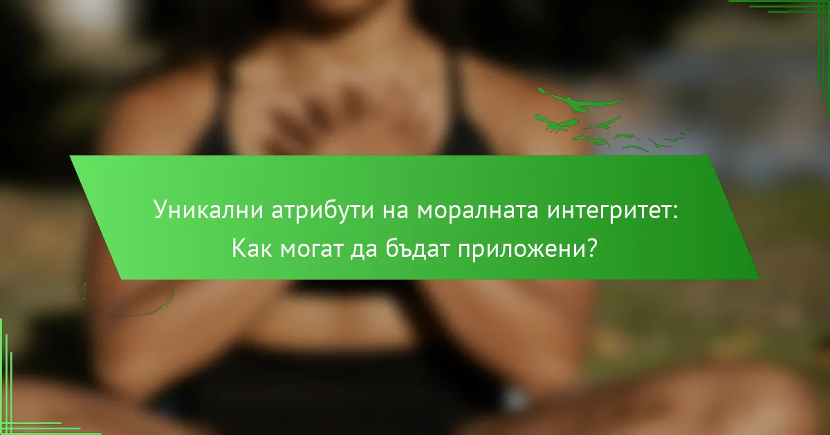 Уникални атрибути на моралната интегритет: Как могат да бъдат приложени?
