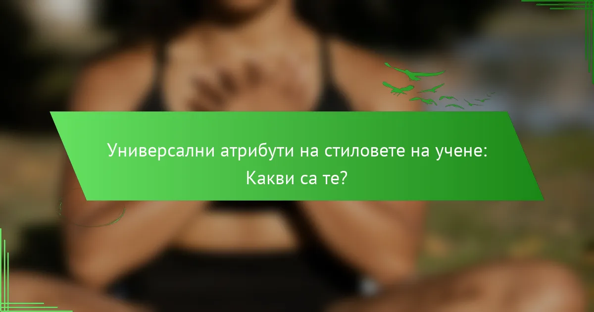 Универсални атрибути на стиловете на учене: Какви са те?